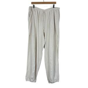 NWT Aerie Knit Joggers Womens XXL Cream Cotton Drawstring Lounge Minimalist Cozy